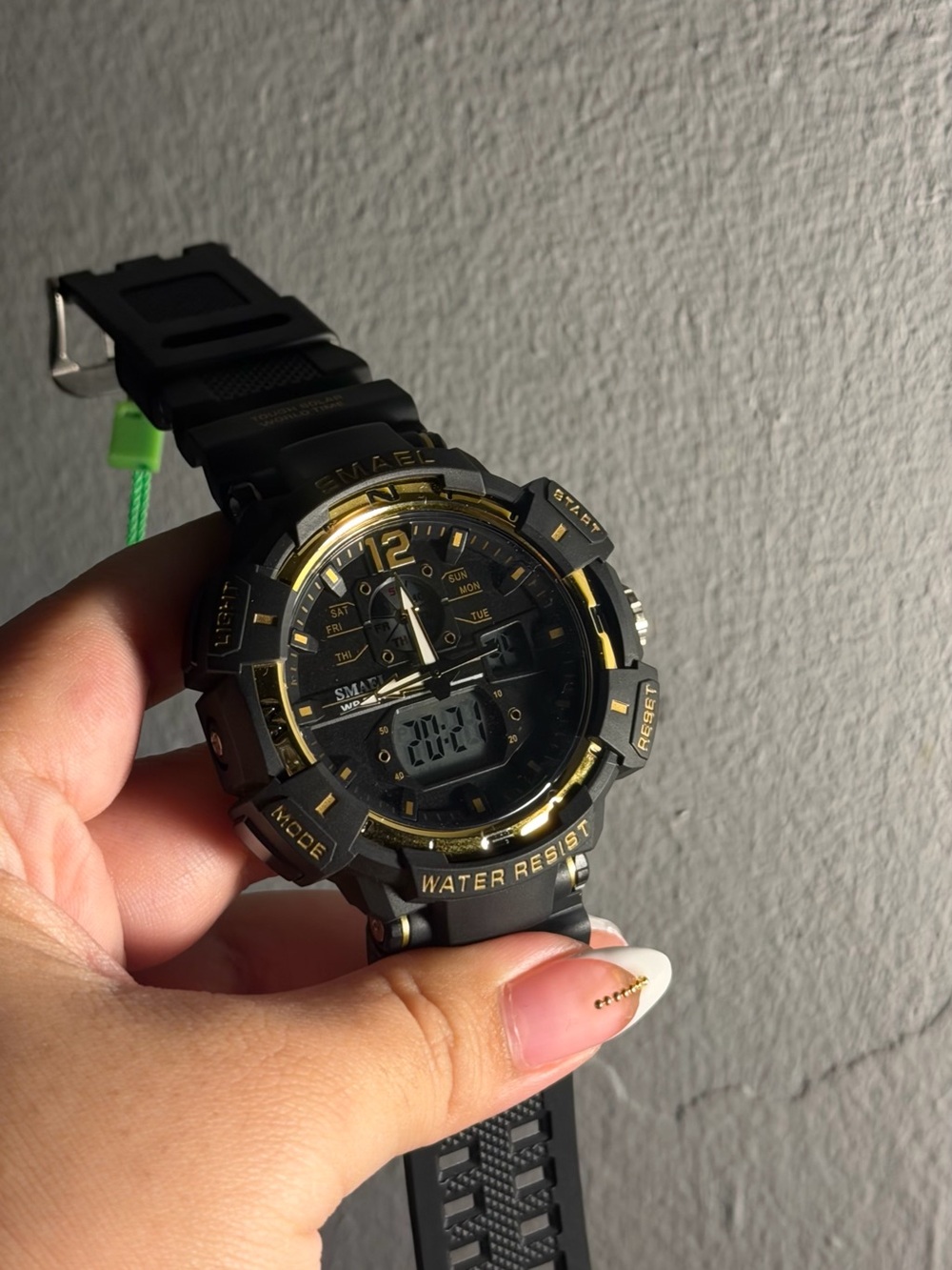 Men's Black and Gold Sport Watch - Dual Display